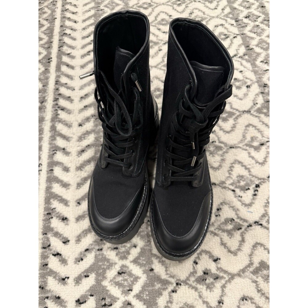 Grunge y2k Cecelia New York Chance Gold Chain black urban combat Boot women‎ 7.5 - Picture 2 of 6